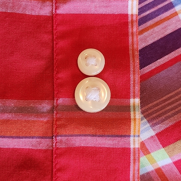 Ralph Lauren Boys Madras Plaid Short Sleeve Button-Down Size L Multicolored - Picture 8 of 9